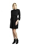 Maternal America Women's Maternity Lantern Sleeve Dress, Black, Medium