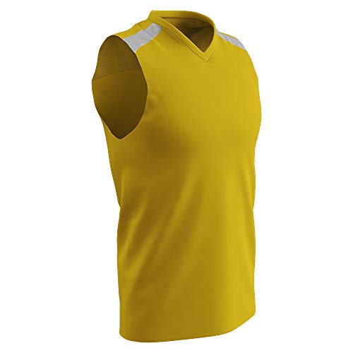Champro Free Toss Polyester Basketball Jersey, Adult 3X-Large, Gold, White