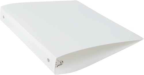 Miniatura 6 de JAM PAPER Carpeta de plástico de 1 pulgada, carpeta blanca de 3 anillas, se vende individualmente