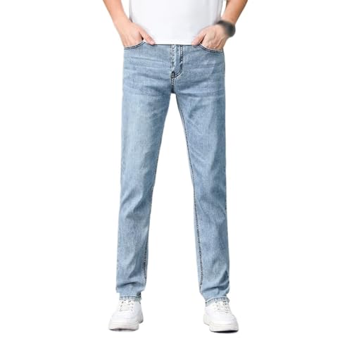 Solid Color Made Old Straight Leg Jeans Vintage Business Comfort Denim Pants