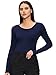 floralhue Underscrub Long Sleeve Women, Scrub Undershirts Crew Neck Comfort Tee with Ultra Soft Fabric, Navy Blue, L