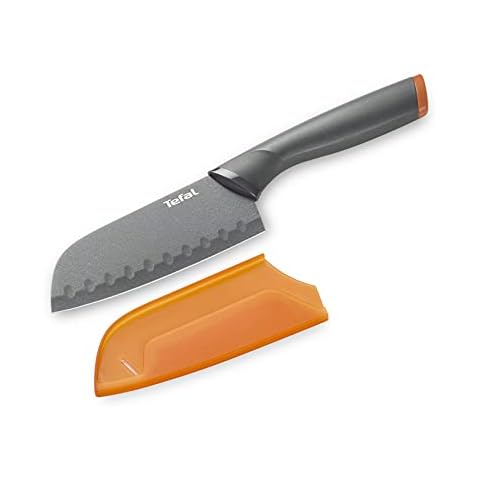 Tefal K1220115 - Cuchillo santoku Naranja + protección Cover