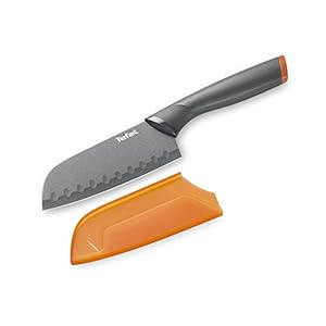 Tefal Fresh Kitchen K12201 Santoku mes 12 cm, antraciet/oranje