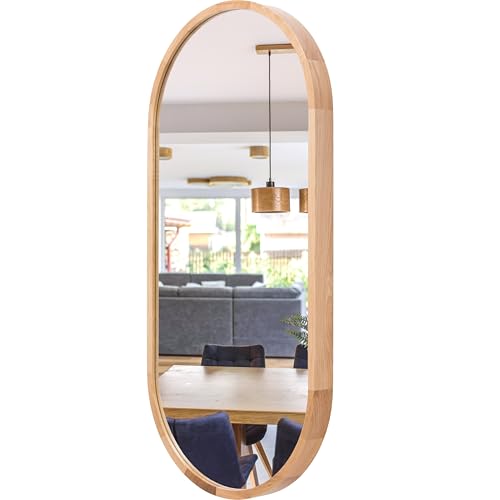 STOLARNIA PIKA LEJA Miroir de salle de bain, mural, ovale, avec cadre en bois, qualité et design...