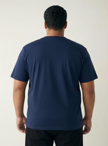 Image of Men Plus Size Printed Cotton Round Neck Half Sleeve Regular Fit T-Shirt