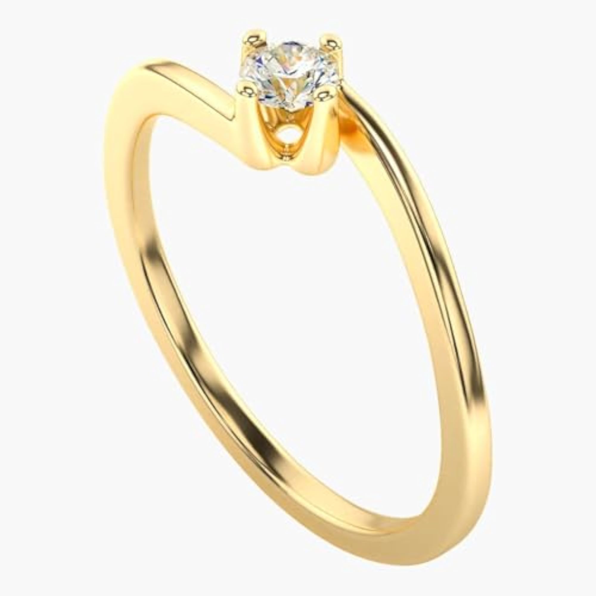 Women's Sterling Silver & Lab Grown Diamond 0.16cts Elegant Ring