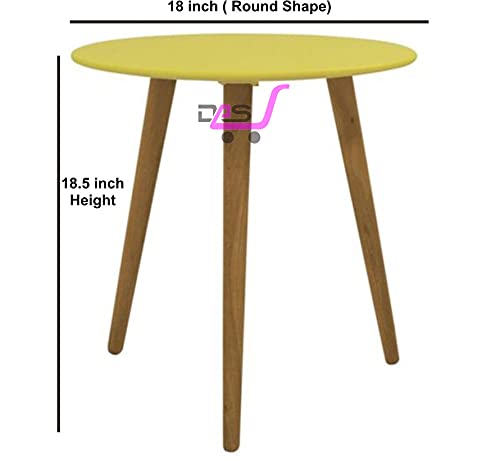 Image of Shoppee Foldable Oval Shaped Bed Side Table for Coffee Tea & Living Room Beauty Full Table (Wood ,Large, Yellow)