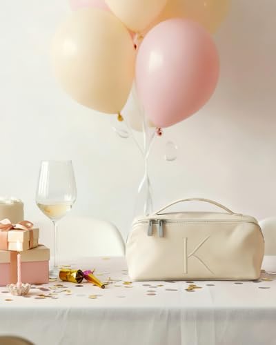 image for EACHY Personalized Makeup Bag, Travel Cosmetic Bags for Women with Zip