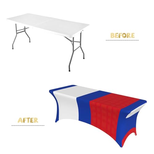 Housses de table drapées élasthanne motif russe stretch 1,8 m EdWal