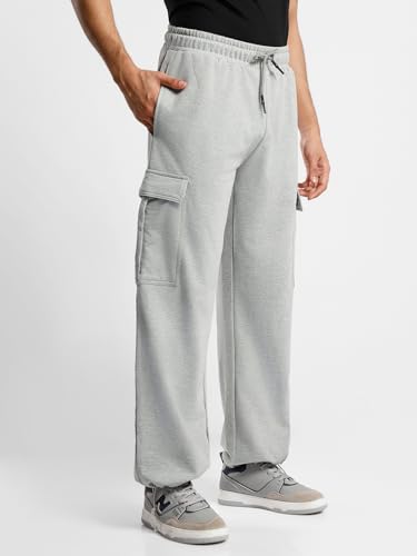 Image of Nobero Joggers for Men | Oversized Fit | Elasticated Waist with Drawcord | Soft & Breathable Fabric | Loose Track Pants | Casual & Streetwear