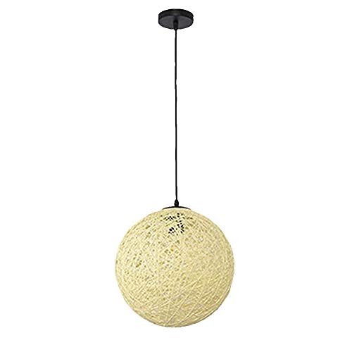 Lámpara de techo para isla de cocina y barra con pantalla de bola de ratán colorida