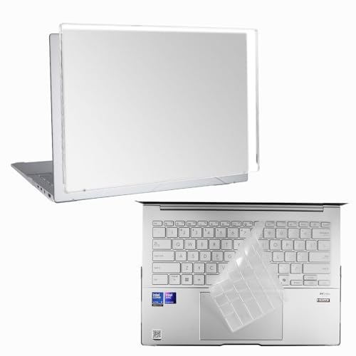 uconsmimo Laptop Case Set for ASUS Zenbook 14 (2025) 14 inch Scratch-Resistant & Drop-Resistant Hard Shell Frosted Transparent​ Protective Cover + Keyboard Cover