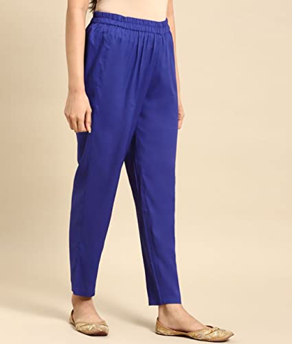 Image of rangita Women Rayon Solid Ankle Length Straight Pant