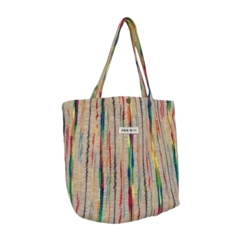 Shoulder Stripes Crochet Durable Large Capacity Handbag Women