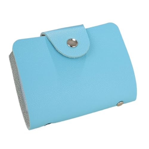 Porte-cartes multi-poches bleu en simili cuir au design créatif