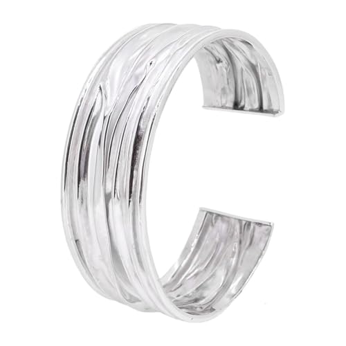 Bracelet jonc large en argent 925, manchette 25mm en métal précieux durable