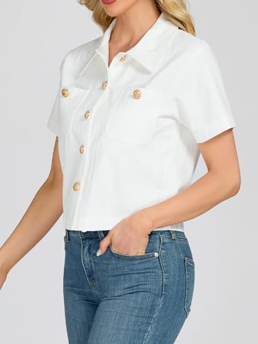 LifeShe Cropped Jean Jacket for Women Colored Short Sleeve Denim Jackets Summer Light Trucker Coat3