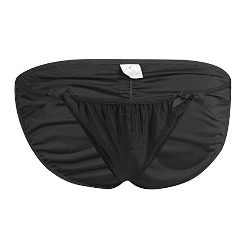 Yijian Sissy Mens Bikini Bikini Bikini Hommes sous-vêtements Men Lingerie Bowknots Slips sous-Fonds Sissy Culotte (Color : Black, Size : M) Cover