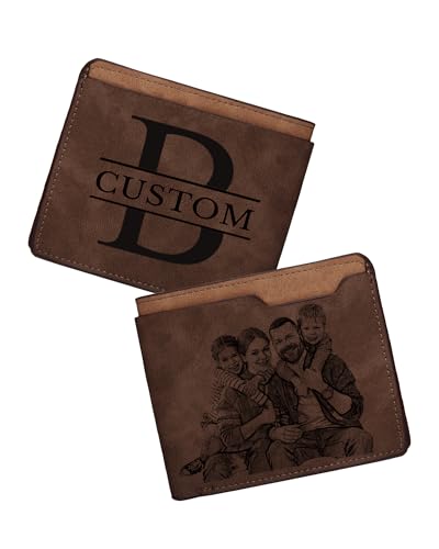 Custom Wallets for Men Personalized Wallet for Men Engraved Photo and Name Personalized Gifts for Dad Boyfriend Valentine'S Day Gifts Father'S Day Gifts (Type 2)
