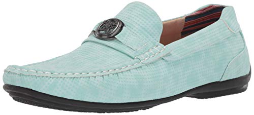 STACY ADAMS Men's CYD Slip-On Driver Loafer Driving Style, Light Aqua, 12 M US