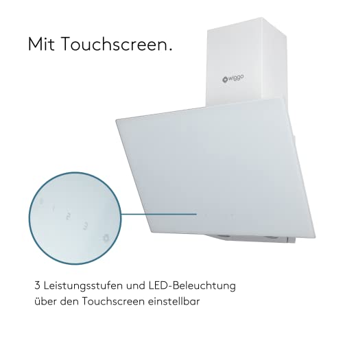 Dunstabzugshaube Wiggo 60cm weiß kopffrei mit Abluft- und Umluftfunktion