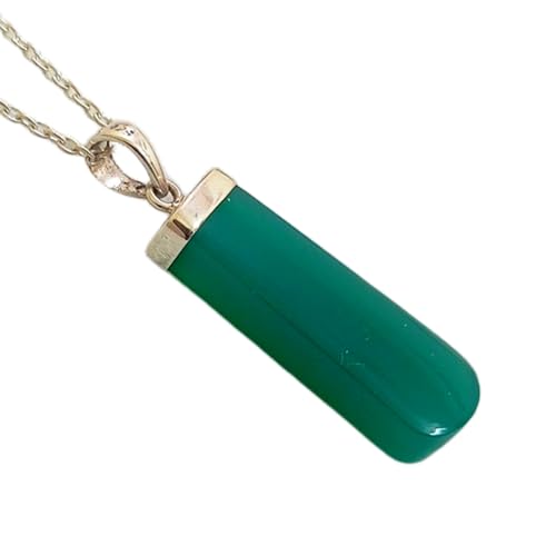 Pendentif en onyx vert naturel et chaîne argent 45 cm, le bijou bohème pour vos sorties