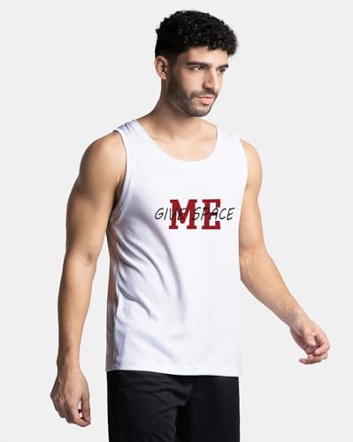 Image of Men's Polyester Printed Sleeveless Sports Gym Boxing Workout Activewear Bodybulding Gym Vest