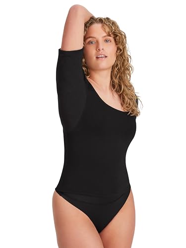 FINN Camiseta Anti-Sudor Mujer con Almohadillas Integradas contra la Sudoración Excesiva - Camiseta Interior con Protección Garantizada contra Manchas de Sudor y Mal Olor Negro XL