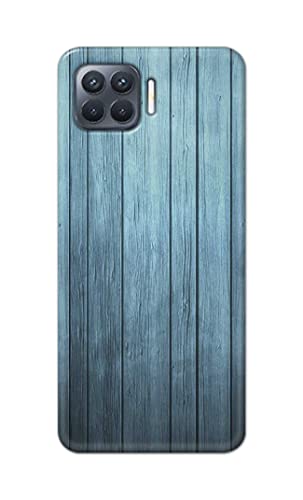 Image of Printed Hard Back Cover Case for Oppo F17 Pro | Oppo A93 4G | Oppo Reno4 F | Oppo Reno 4 F Back Cover (Wooden Blue) -702