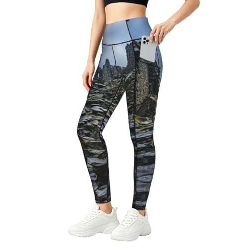 Leggings para correr en otoño con estampado místico de noche de niebla