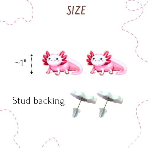 Axolotl Earrings 9PC Set Cute Earring Drop Style Fun Animal Designs Weird Funky Looks Silly Novelty Accessories Women Perfect Party Favors Gift Ideas for Kawaii Lovers Quirky Unique Accessory2