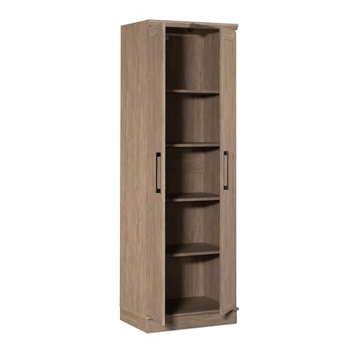 Image of HomePlus Kitchen Pantry Storage Cabinet with Adjustable Shelves, Craft Storage Cabinet, Brushed Oak Finish
