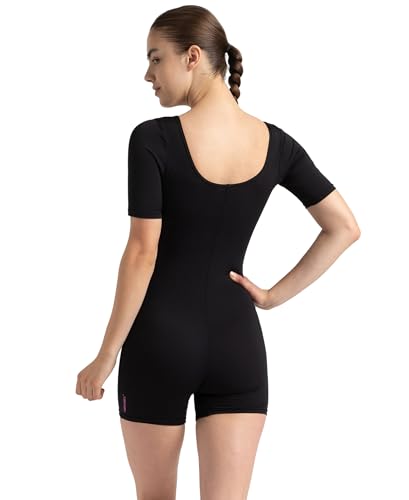 Image of Speedo Women's Endurance+ Sleeved Myrtle U-Back Legsuit Swimming Costume Swimwear | 100% Chlorine Resistant | UPF 40+ Sun Protection | Quick Drying | Removable Bra Pads