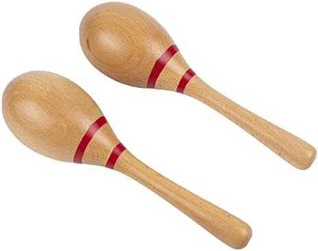 Maracas for Adults,Wooden Hand Percussion Rattles Sand Hammer Music Instrument with Clear and Professional Sounds for Live Performances,Concert, Recording Sessions (Natural)