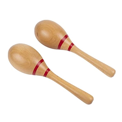 Maracas for Adults,Wooden Hand Percussion Rattles Sand Hammer Music Instrument with Clear and Professional Sounds for Live Performances,Concert, Recording Sessions (Natural)