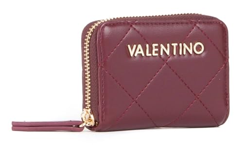 Valentino Nur Porte-Monnaie en Cuir Bordeaux : L'Élégance Compacte pour Vos Cartes et Monnaie
