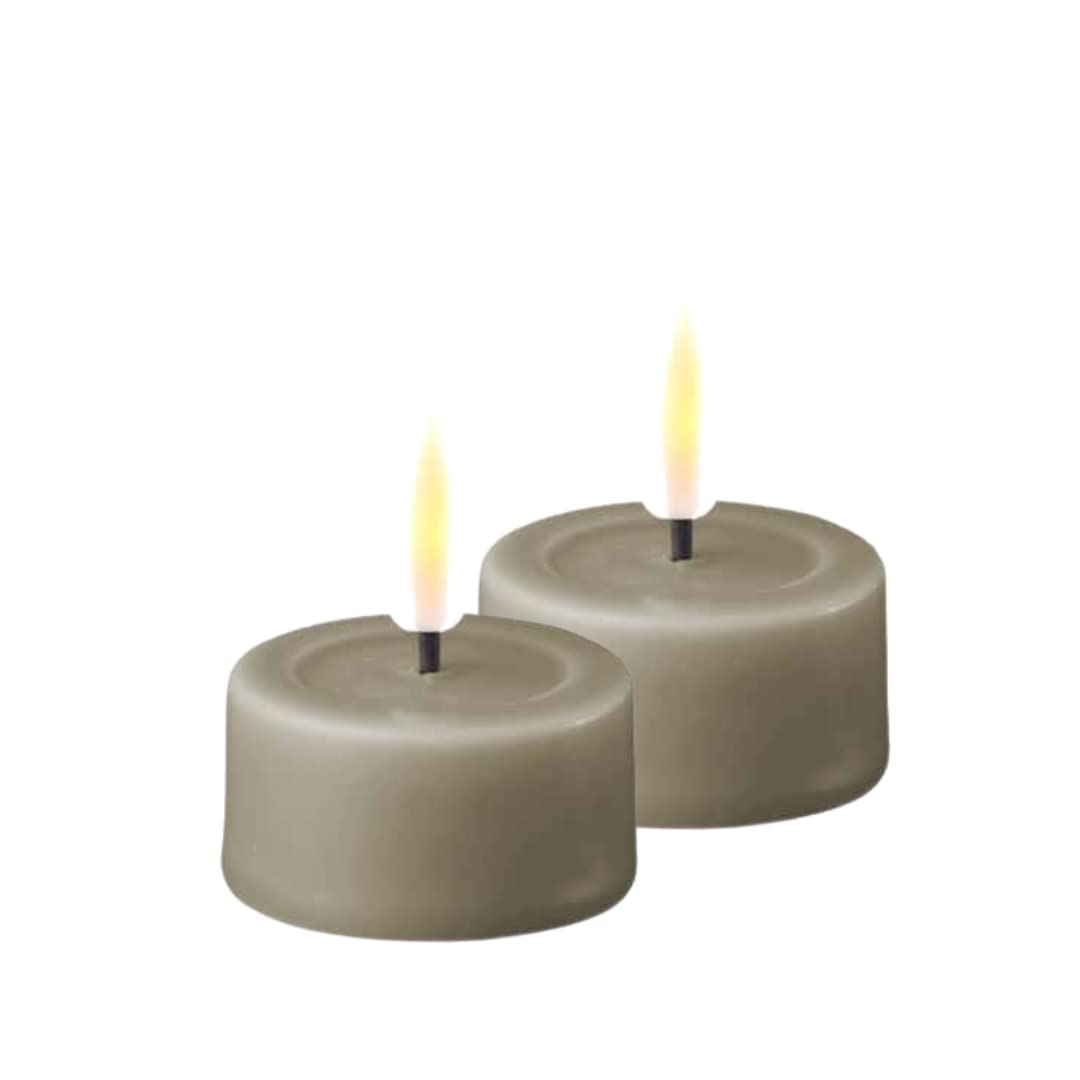 Deluxe Homeart Sand Indoor Flameless Led Tealight Set - With Real Flame™ Technology - Battery Powered Candle (Sand)