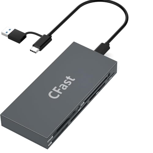 PpAaJK 6 tarjetas simultáneamente leen/MS/SD/TF/XD/Cfast Lector de Tarjetas para Cámaras Lector de Tarjetas de Memoria para Teléfonos Móviles y Tabletas