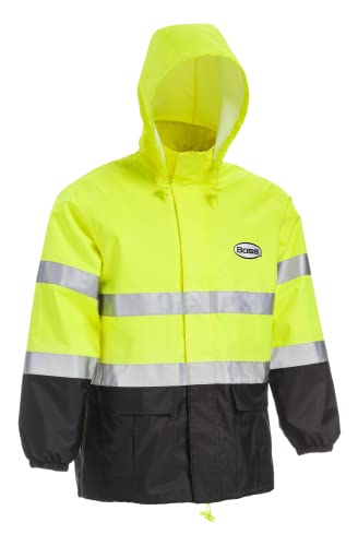 Boss Unisex High Visibility ANSI Class III Rain Suit Jacket and Bib, Water Resistant2