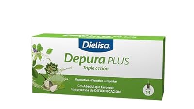 Dielisa – Depura Plus  Complemento Alimenticio con Extractos de Alcachofa  Abedul  Desmodium y Rábano Negro  para una Triple Acción Depurativa  Eliminación y Digestiva - 14 Viales