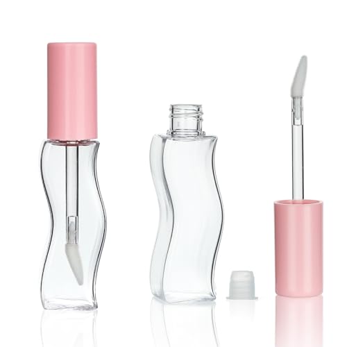 COSIDEA 30 pcs 15ml Pink Empty lip gloss tubes S-shaped lipgloss tube container bottles for coconut oil liptin refill