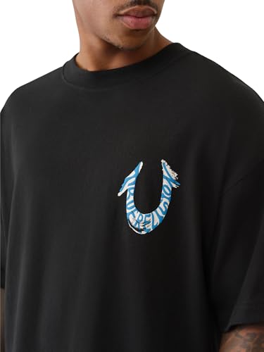 True Religion Men's Short Sleeve Painted HS Oversized Tee – Graphic T-Shirt – Casual Fit2