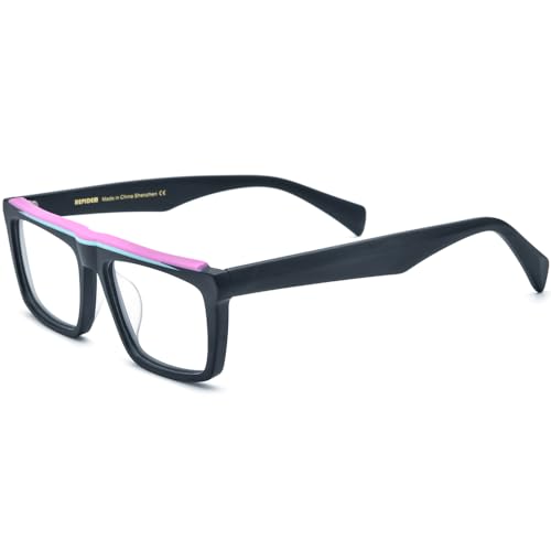 Image of HEPIDEM Matte Multicolor Acetate Glasses Frame Men Vintage Square Eyeglasses Optical Spectacles 9289
