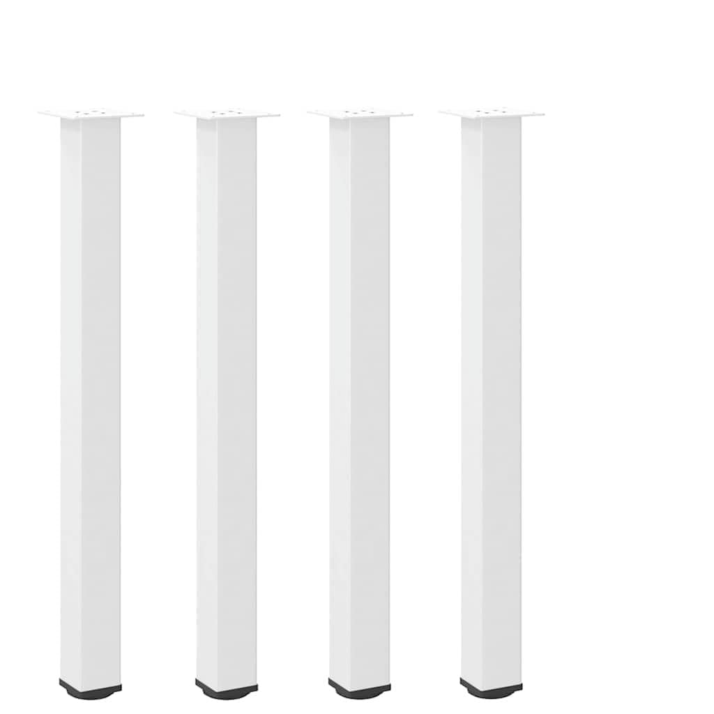 Juego de 4 patas para mesa de bar, color blanco, 100-102 cm, altura regulable, robustas patas de acero para mesas altas, mesas de bar y muebles de bricolaje, patas cuadradas para muebles con