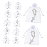 Indispensable pour baptême de bébé : bracelet croix pour baptême de bébé, offrant bénédictions et protection, chapelet de doigt, chapelet