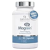 Bandini® L-Treonato de Magnesio Magtein® - 2000 mg Día con vitaminas B1, B6 y B12-90 cápsulas veganas - Alta Absorción - Magnesio Treonato para Memoria, Concentración, Claridad Mental y Sueño