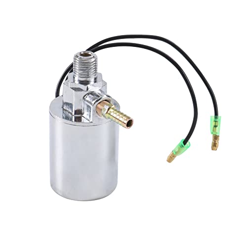 JDMSPEED 12V 24V Train Truck Air Horn Electric Solenoid Valve Heavy Duty 1/4' NPT Chrome Plated Metal Housing 150 PSI