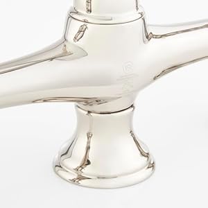   Signature-Hardware-954037-Delacour-175-GPM-Double-Handle-Bridge-Kitchen-Faucet-with-Side-Spray-Brushed-Gold
