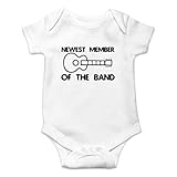 Newest Member Of The Band - Music Is In My DNA - I'm With The Band - Cute One-Piece Infant Baby Bodysuit (6 Months, White)
