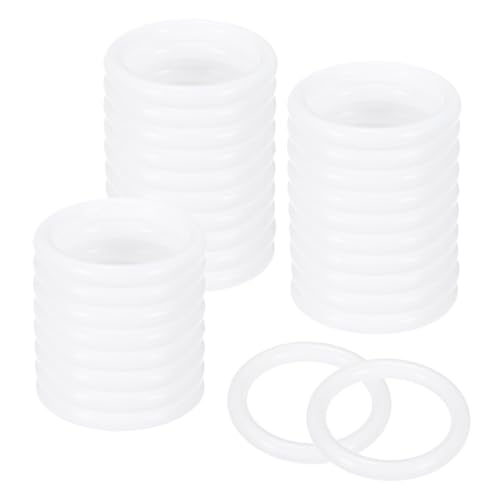 M METERXITY 30-Pack Dream Catcher Rings,1.1 Inch Plastic Macrame Wreath Floral Round Rings Plastic O Rings Hoop for DIY Wedding Wreath/Wall Hanging/Christmas/Camping White 0.14 Inch